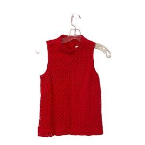 J. Crew Sleeveless Cotton Blouse Red Size 0